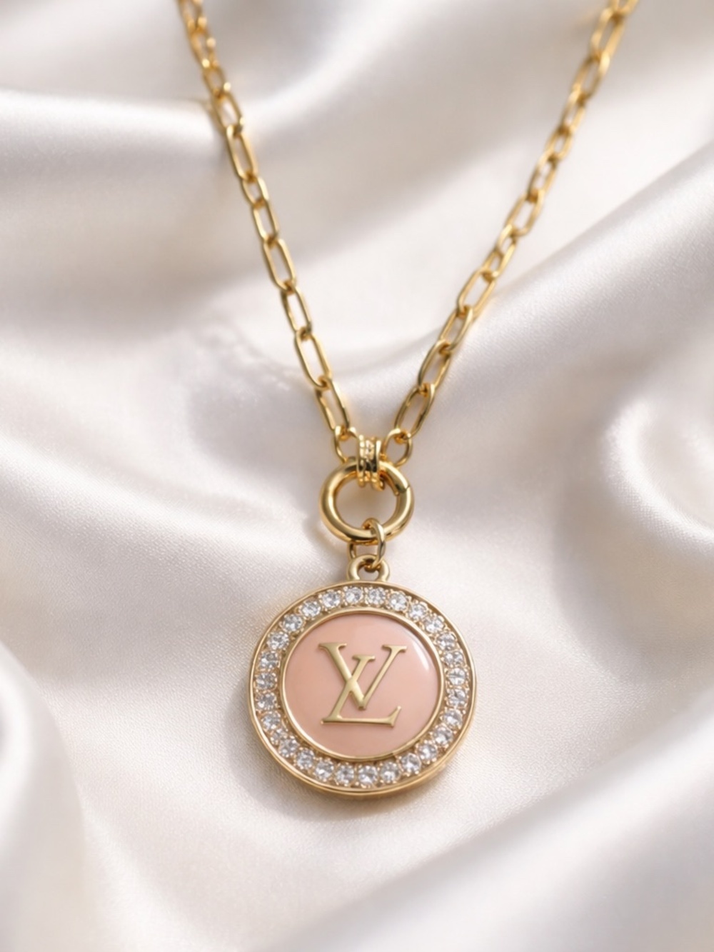 LV & CC Upcycled Button Pull Necklace